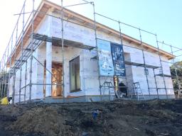 外壁下地　防水シート張り